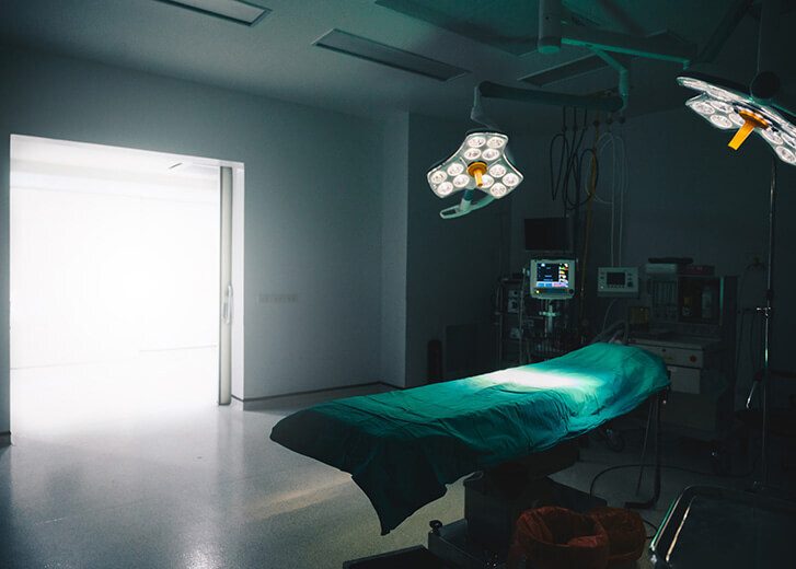 The Operating Room, or OR, is a large, sterile room where surgeons operate on patients.